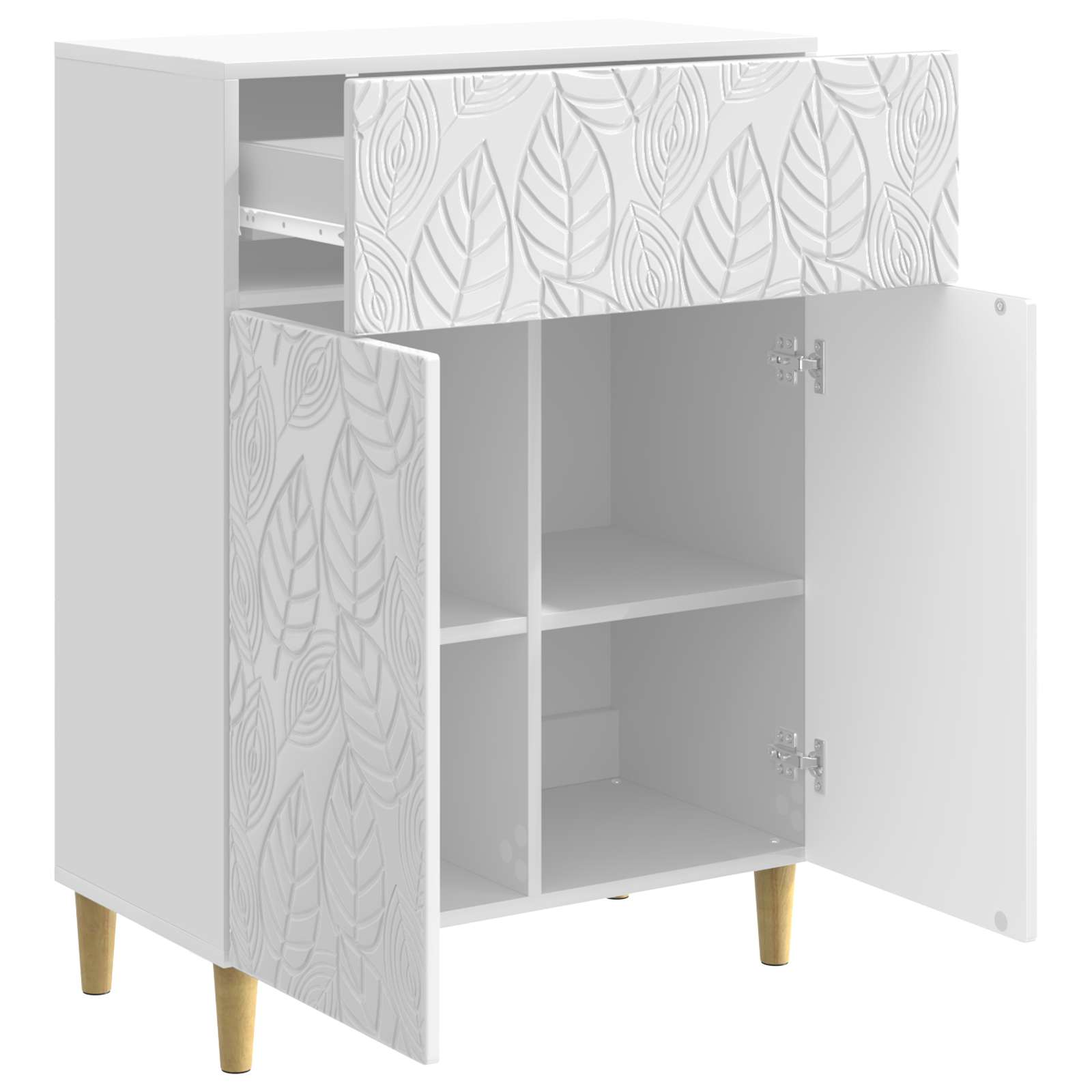 vidaXL Bufet Biały wysoki połysk 66 x 34,5 x 90 cm Drewno inżynieryjne