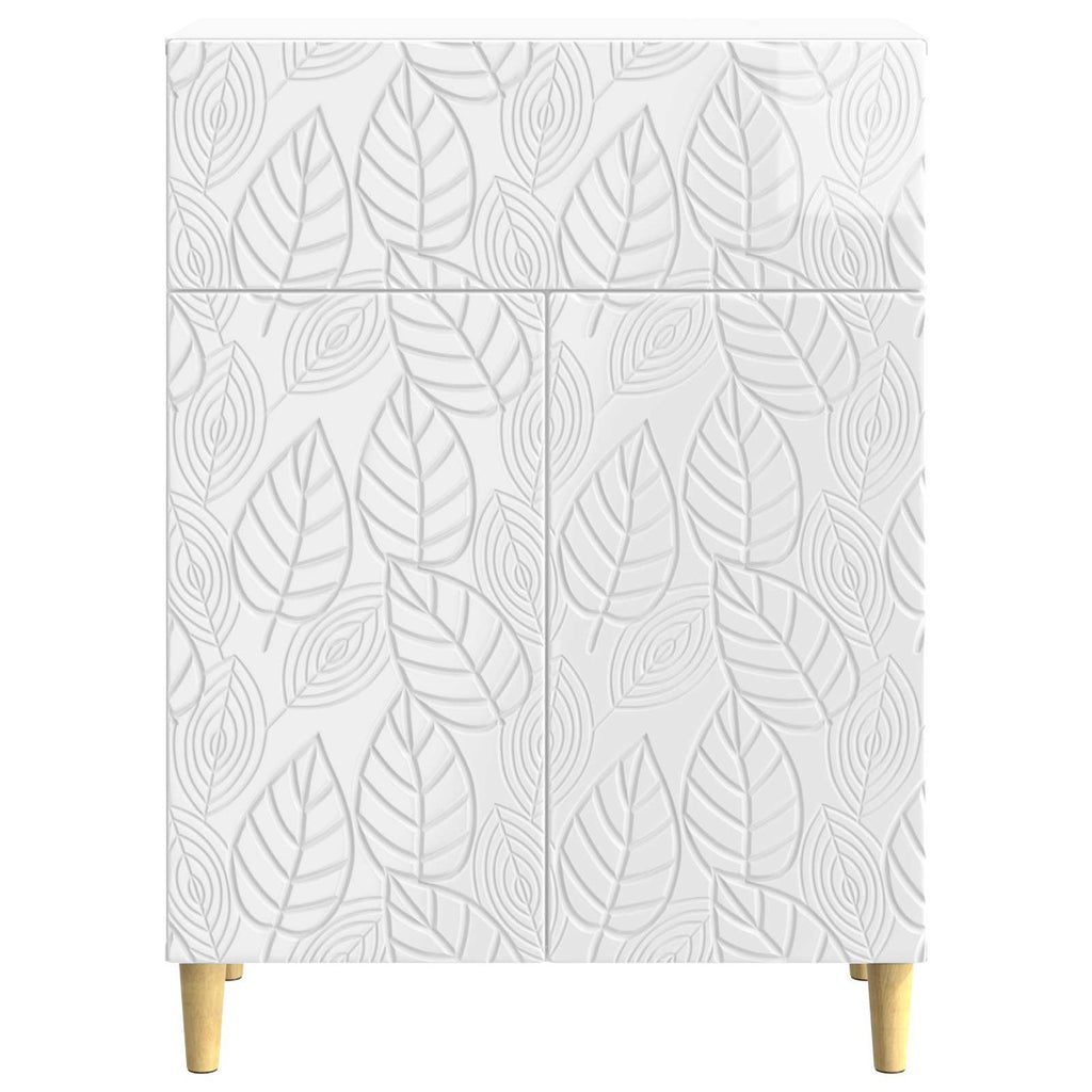 vidaXL Bufet Biały wysoki połysk 66 x 34,5 x 90 cm Drewno inżynieryjne