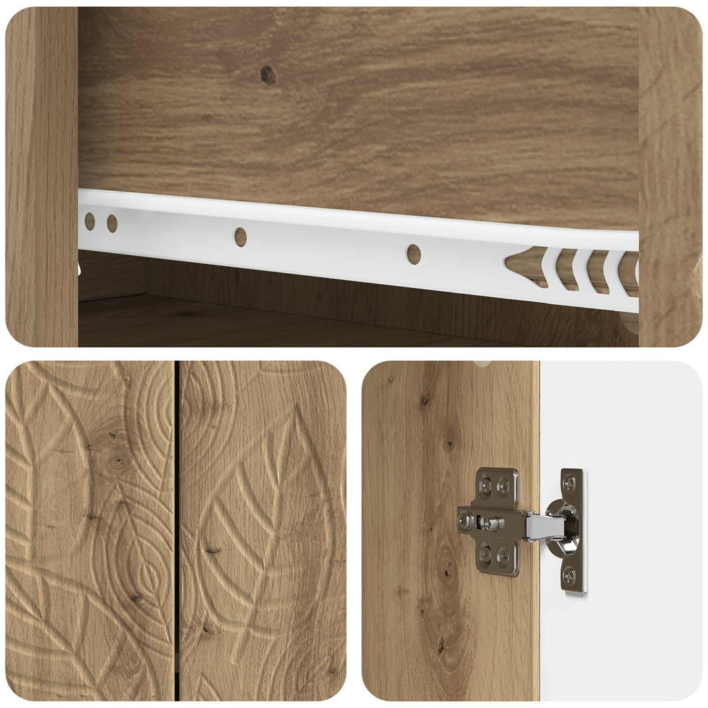 vidaXL Bufet Dąb artisan 66 x 34,5 x 90 cm Drewno inżynieryjne