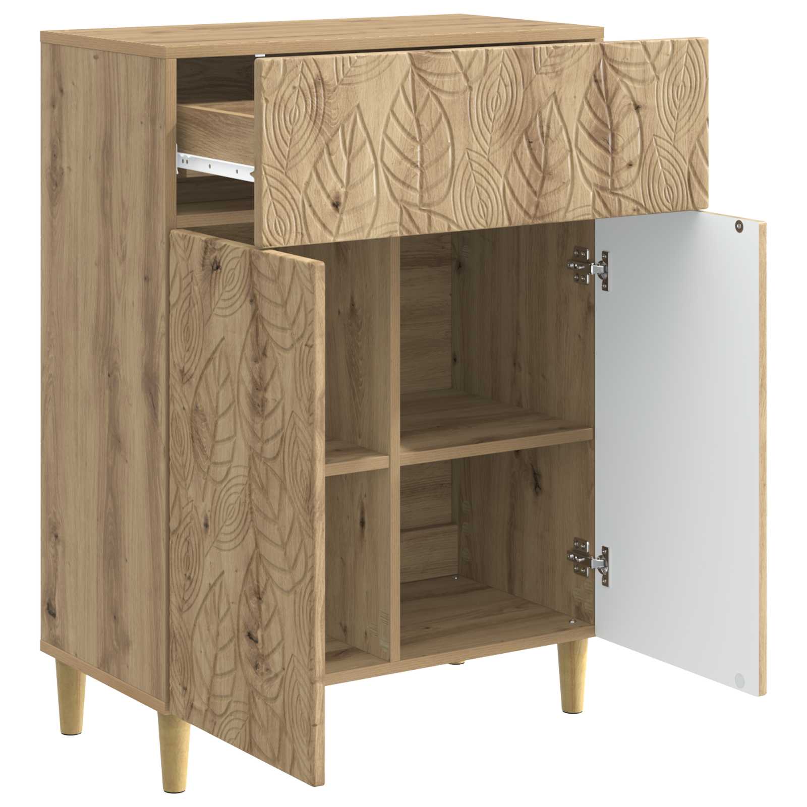 vidaXL Bufet Dąb artisan 66 x 34,5 x 90 cm Drewno inżynieryjne