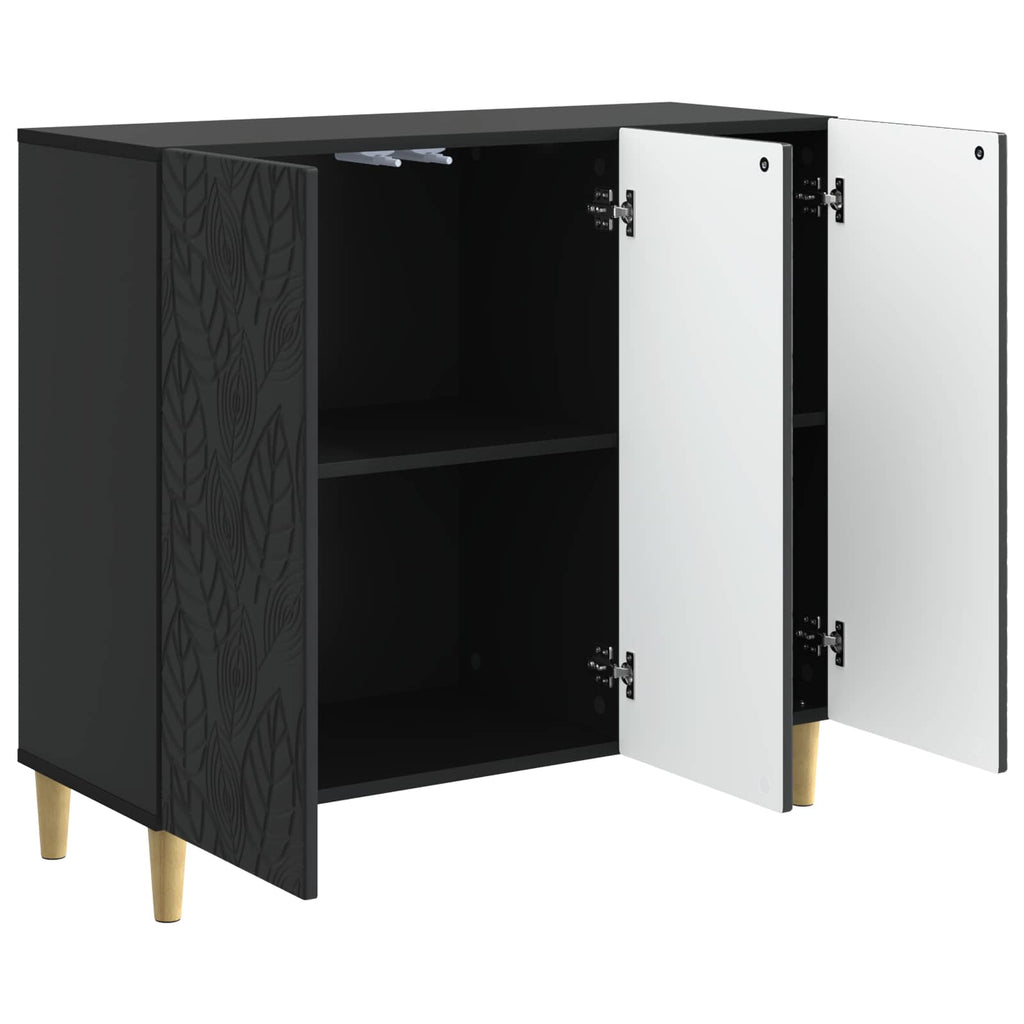 vidaXL Bufet Czarny 89 x 34,5 x 80 cm Drewno inżynieryjne