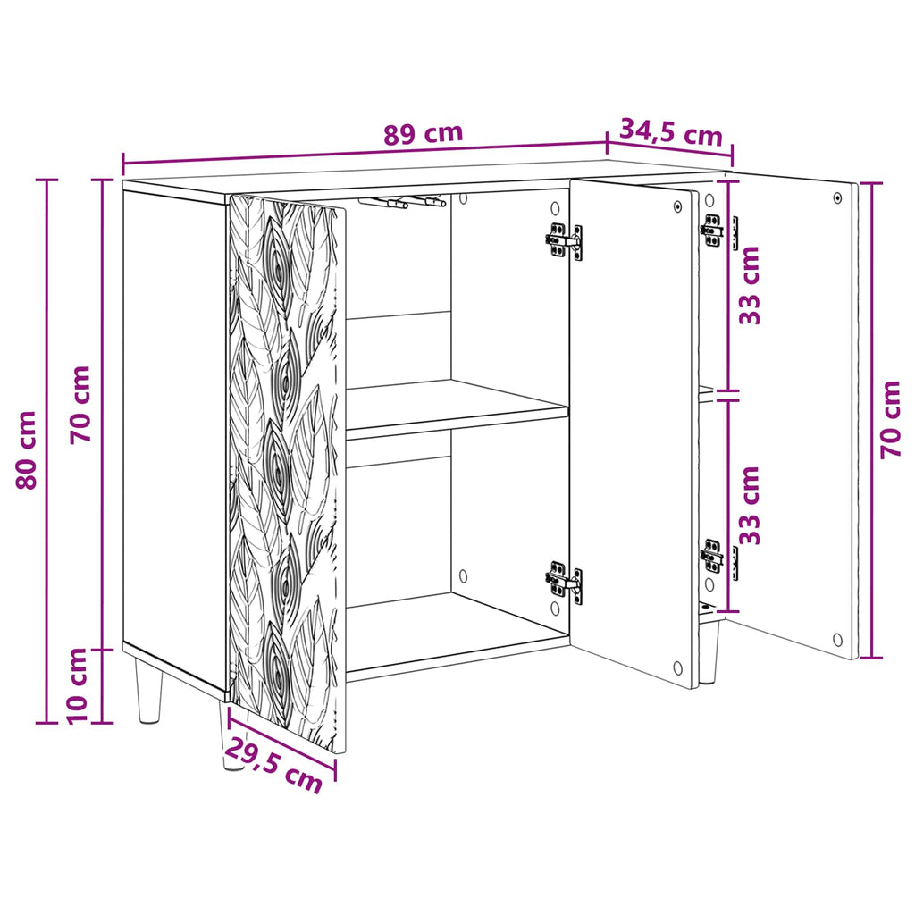 vidaXL Bufet Czarny 89 x 34,5 x 80 cm Drewno inżynieryjne