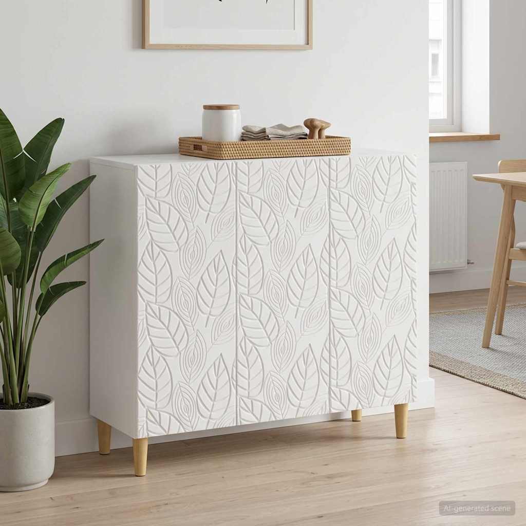vidaXL Bufet Biały wysoki połysk 89 x 34,5 x 80 cm Drewno inżynieryjne