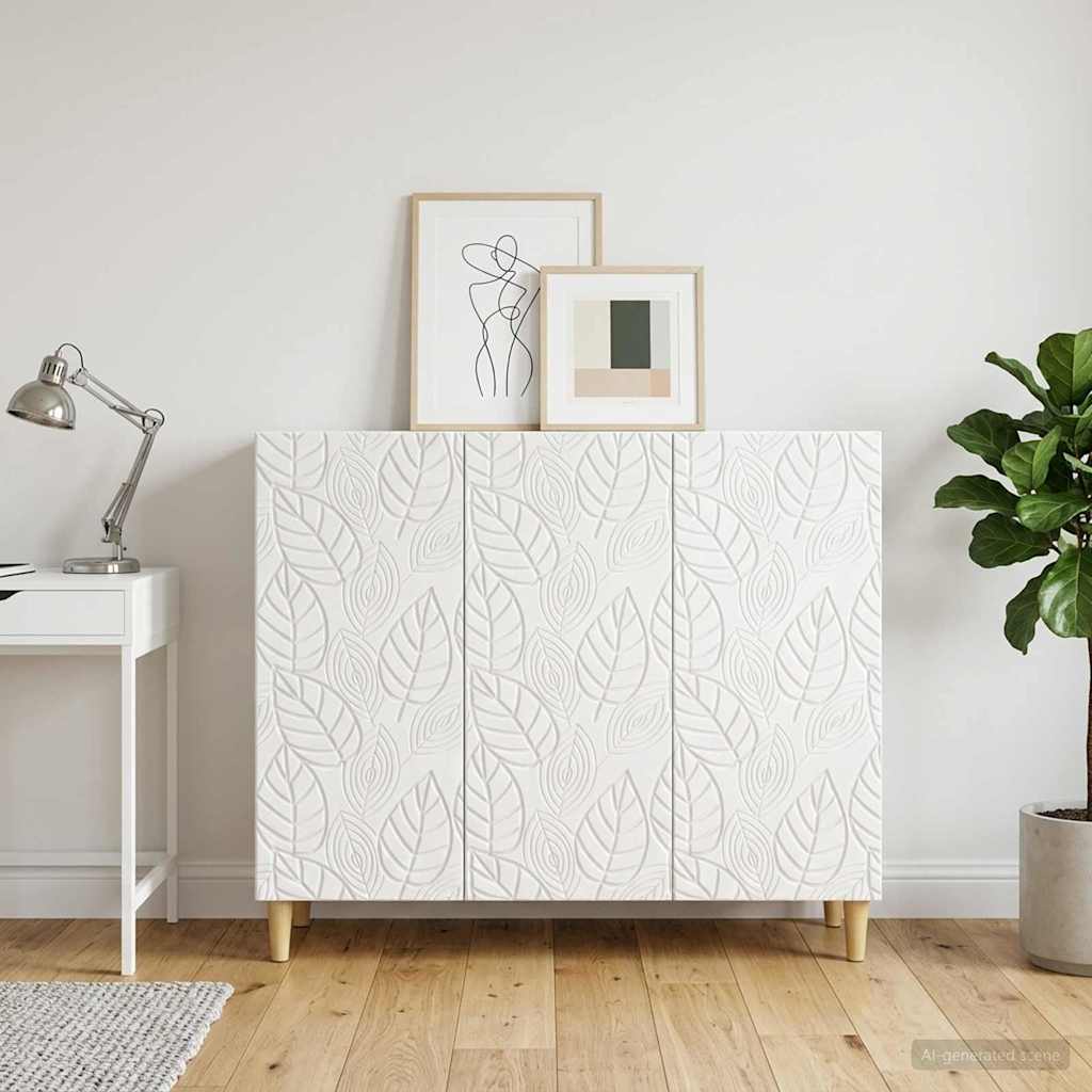 vidaXL Bufet Biały wysoki połysk 89 x 34,5 x 80 cm Drewno inżynieryjne