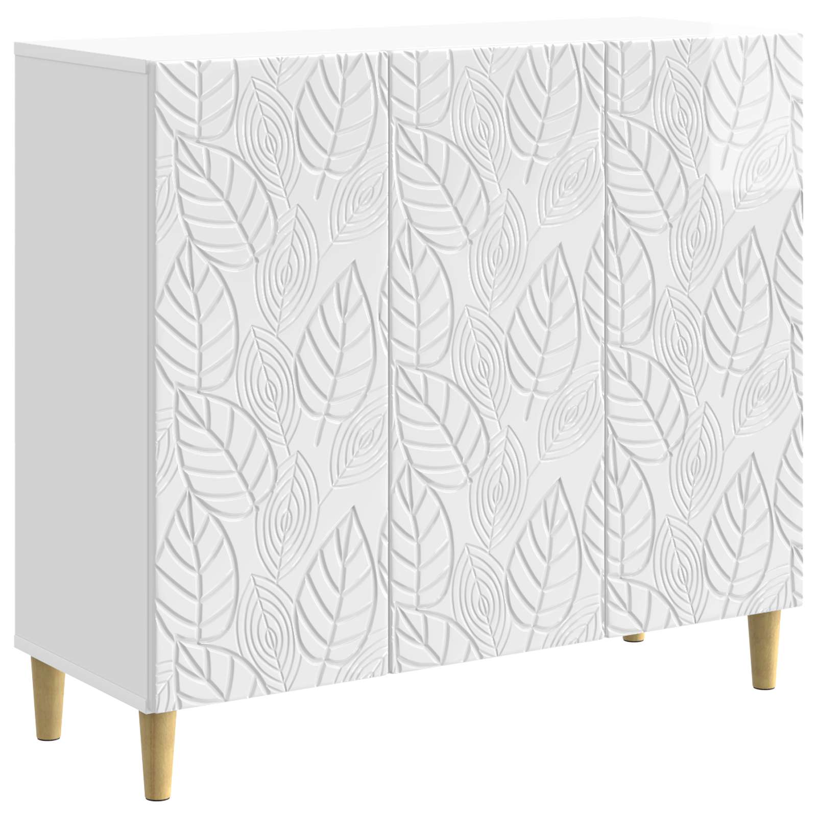 vidaXL Bufet Biały wysoki połysk 89 x 34,5 x 80 cm Drewno inżynieryjne