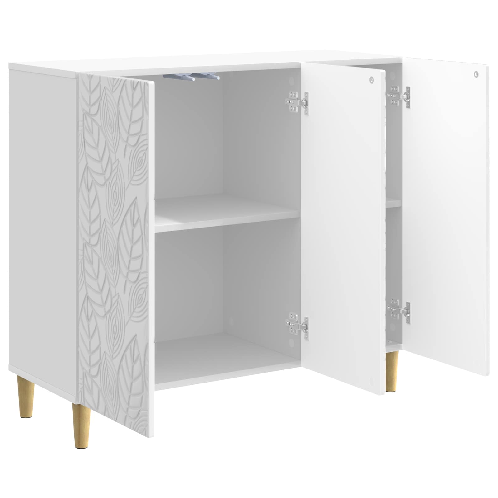 vidaXL Bufet Biały wysoki połysk 89 x 34,5 x 80 cm Drewno inżynieryjne