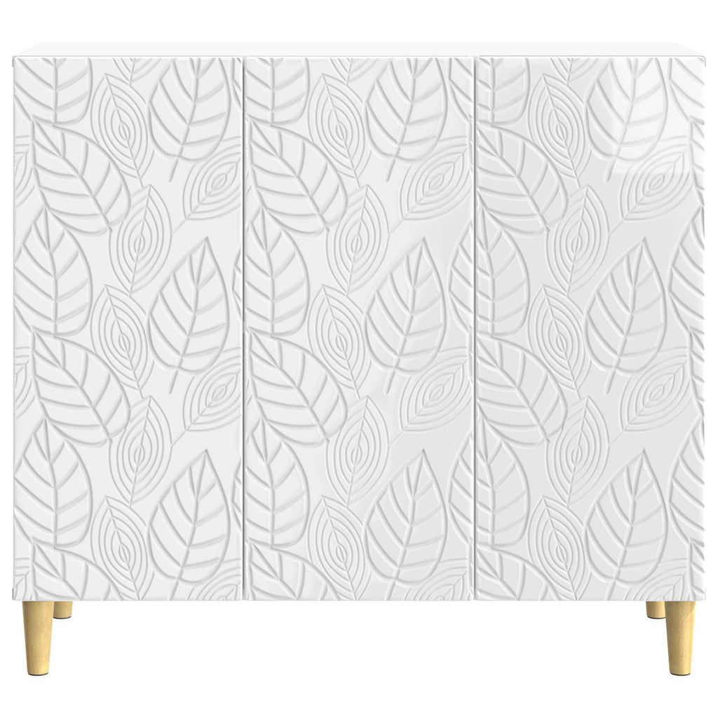 vidaXL Bufet Biały wysoki połysk 89 x 34,5 x 80 cm Drewno inżynieryjne
