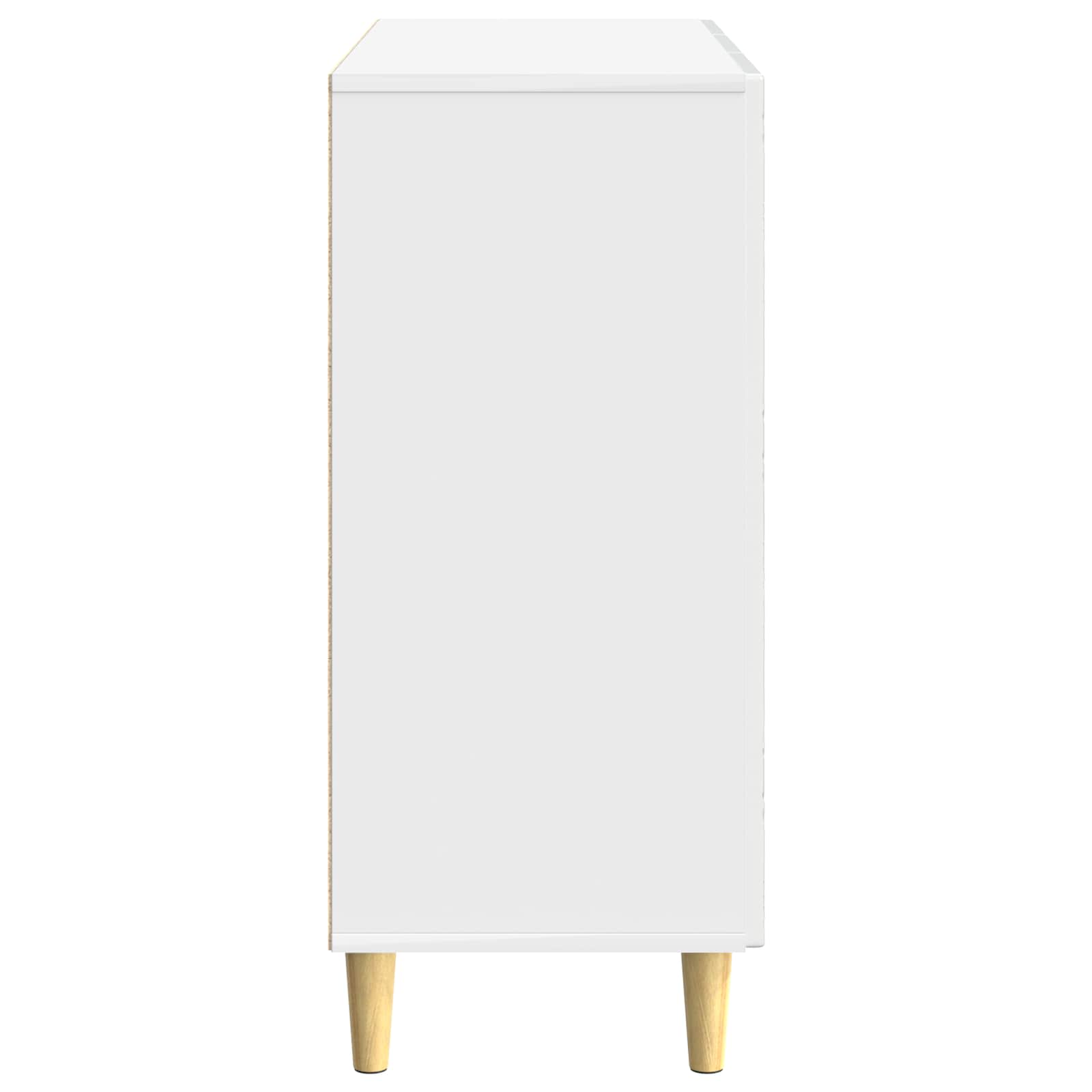 vidaXL Bufet Biały wysoki połysk 89 x 34,5 x 80 cm Drewno inżynieryjne