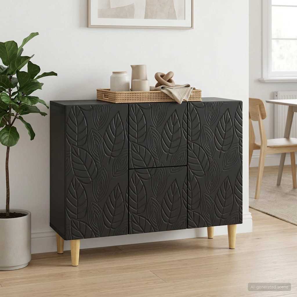 vidaXL Bufet Czarny 89 x 34,5 x 60 cm Drewno inżynieryjne