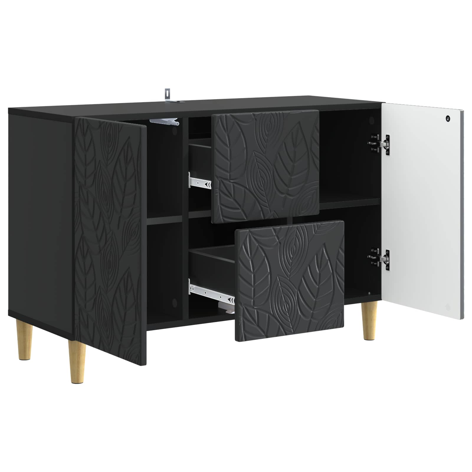 vidaXL Bufet Czarny 89 x 34,5 x 60 cm Drewno inżynieryjne