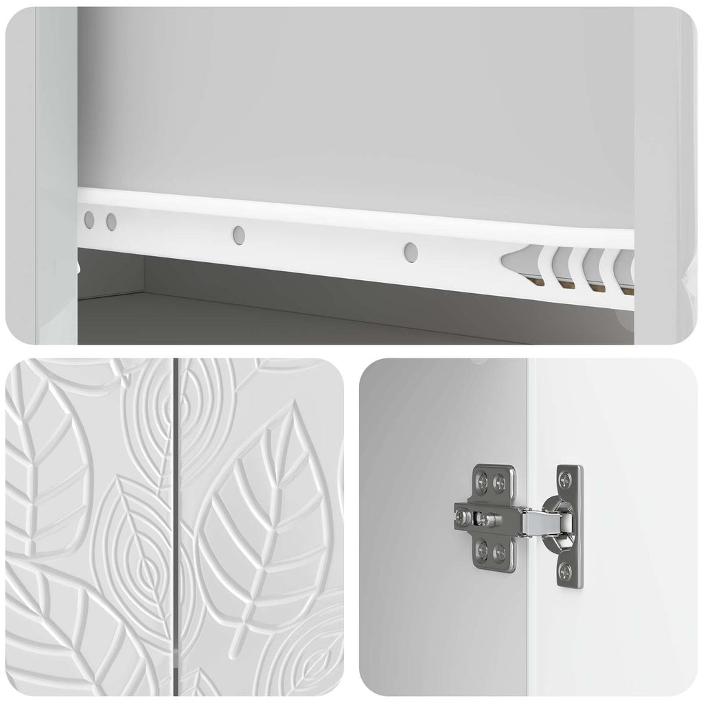 vidaXL Bufet Biały wysoki połysk 89 x 34,5 x 60 cm Drewno inżynieryjne