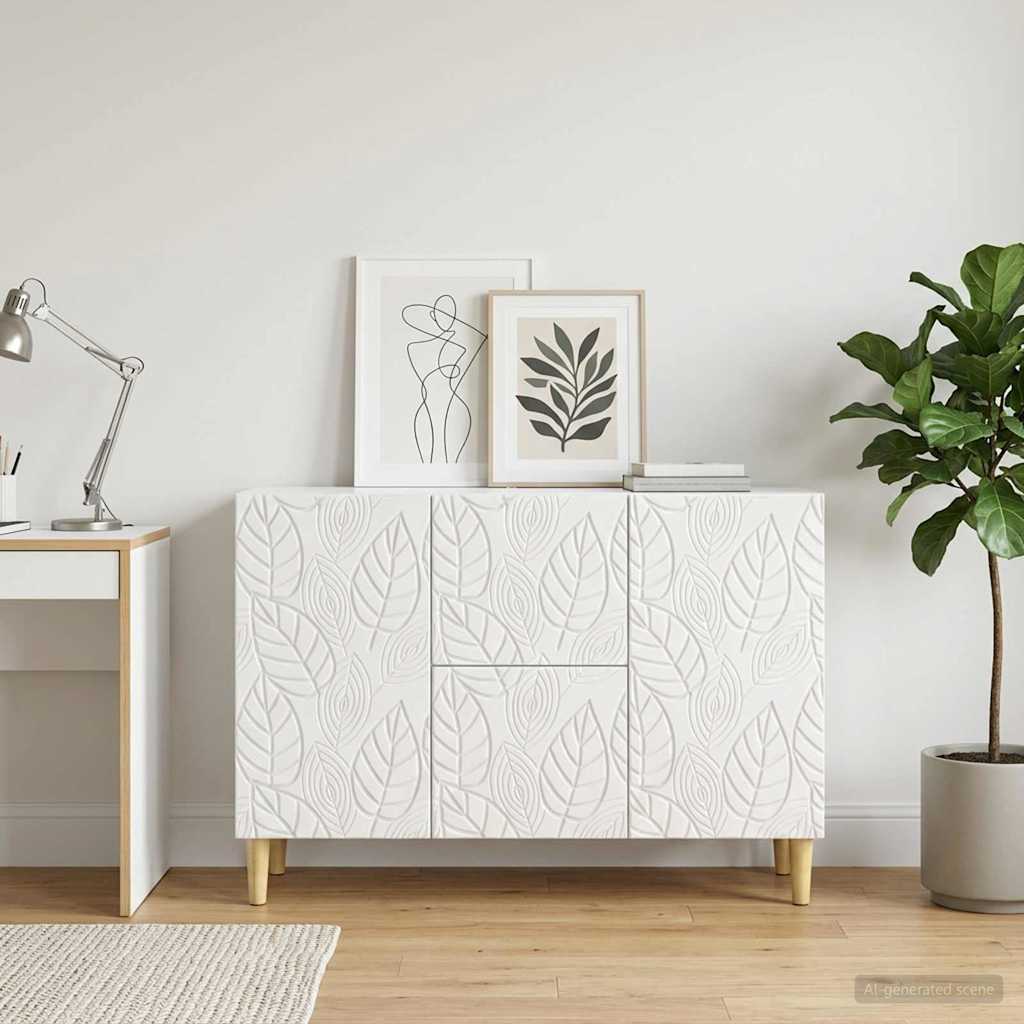 vidaXL Bufet Biały wysoki połysk 89 x 34,5 x 60 cm Drewno inżynieryjne