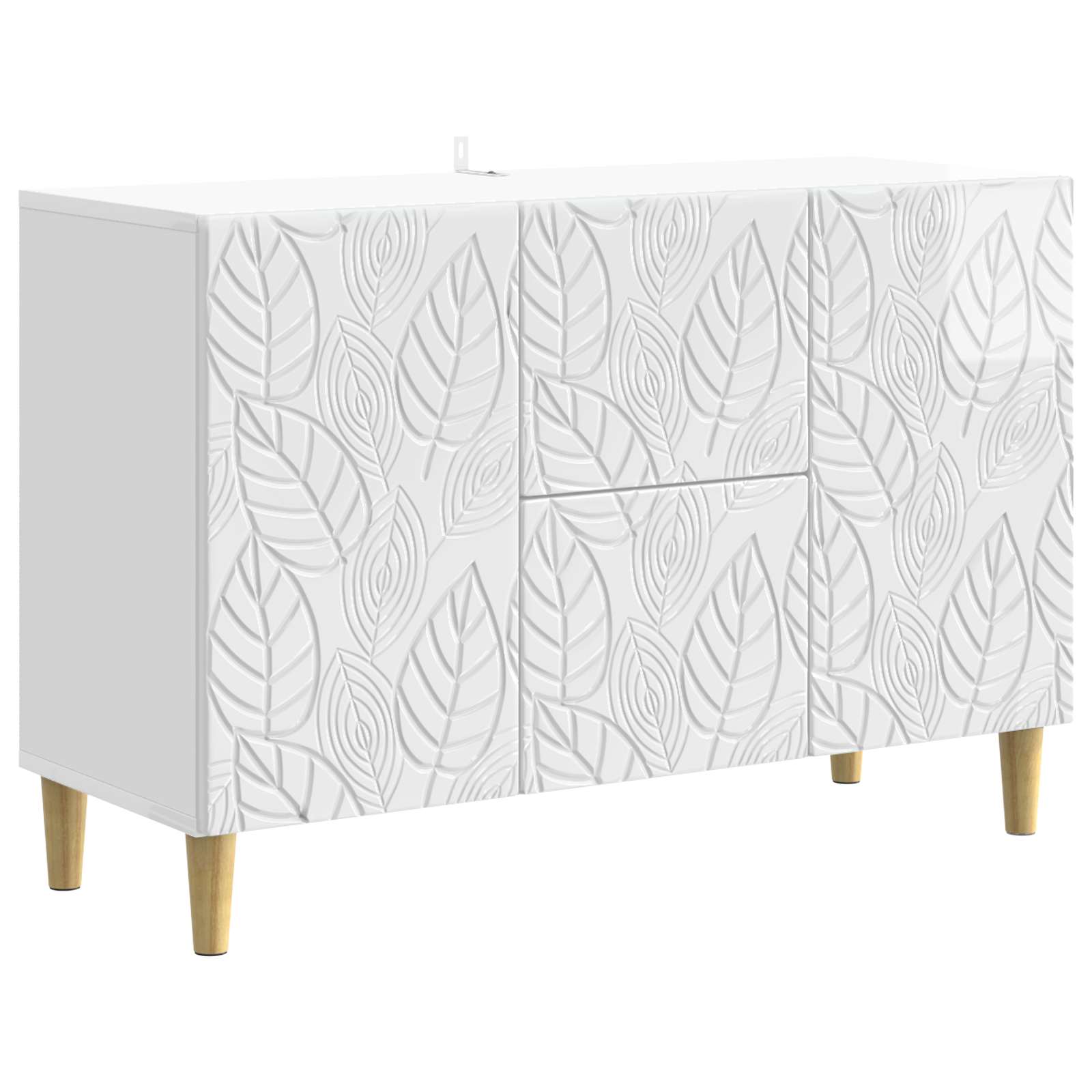 vidaXL Bufet Biały wysoki połysk 89 x 34,5 x 60 cm Drewno inżynieryjne