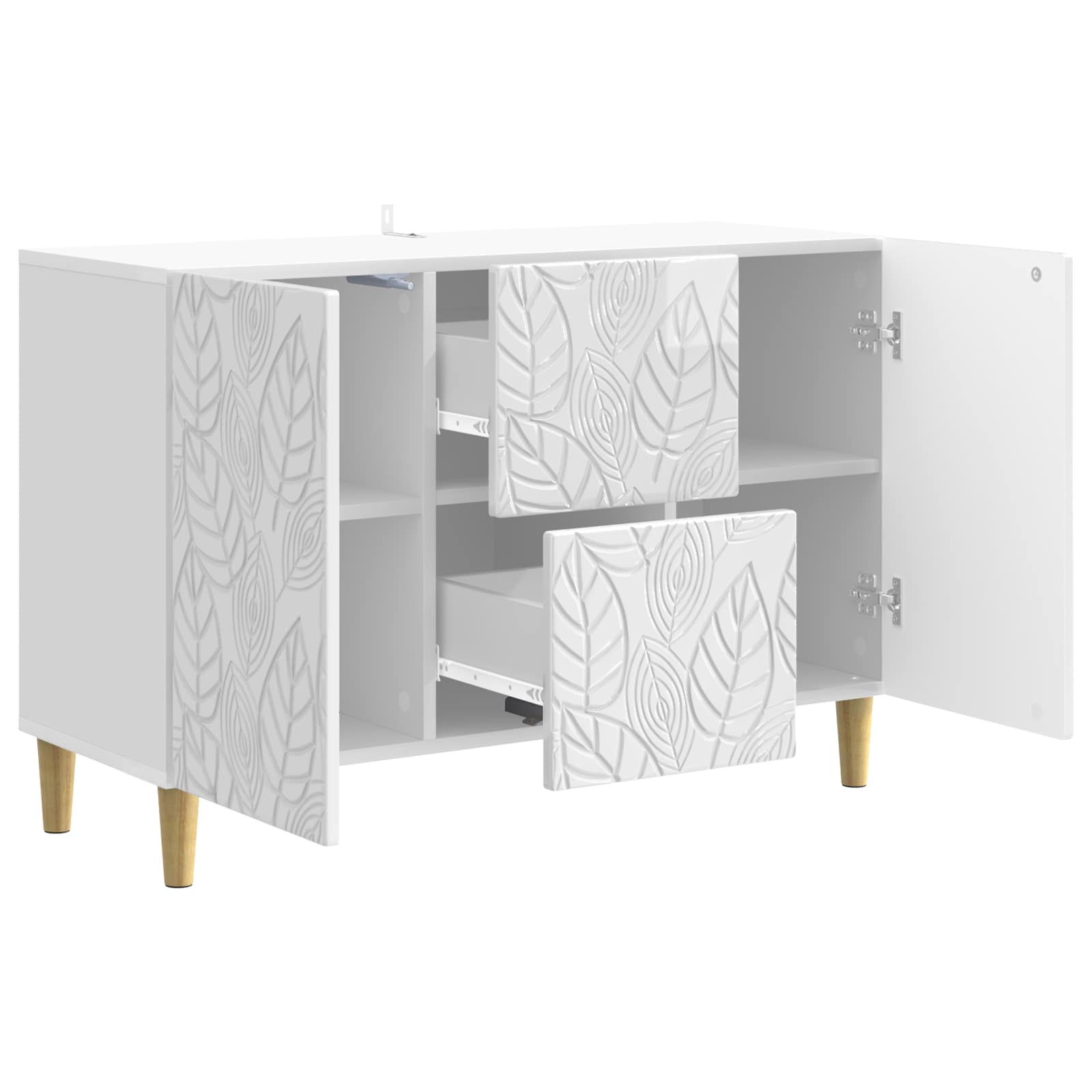 vidaXL Bufet Biały wysoki połysk 89 x 34,5 x 60 cm Drewno inżynieryjne