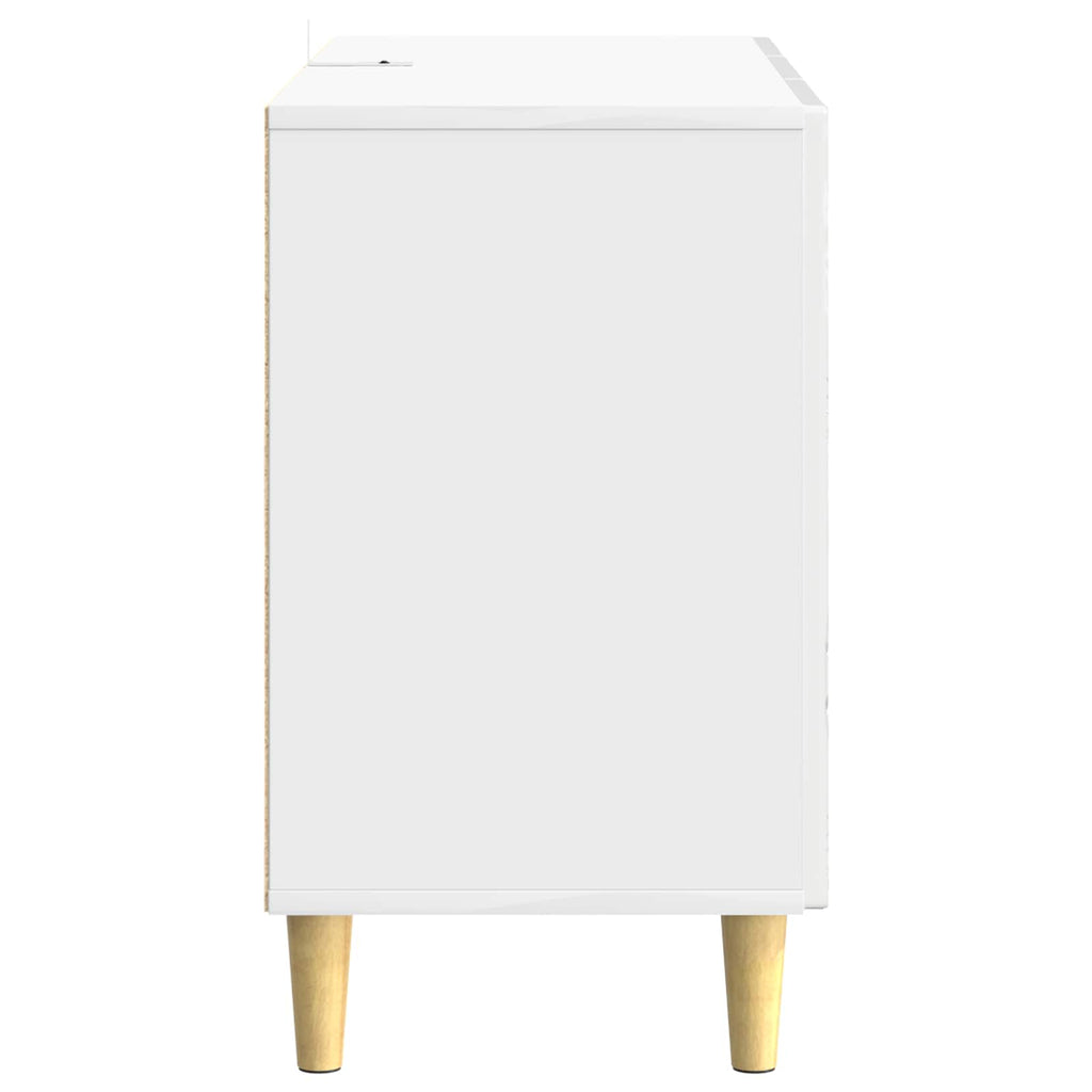 vidaXL Bufet Biały wysoki połysk 89 x 34,5 x 60 cm Drewno inżynieryjne