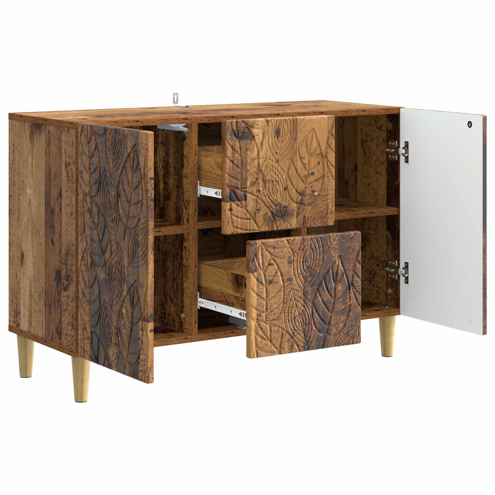 vidaXL Bufet Stare drewno 89 x 34,5 x 60 cm Drewno inżynieryjne