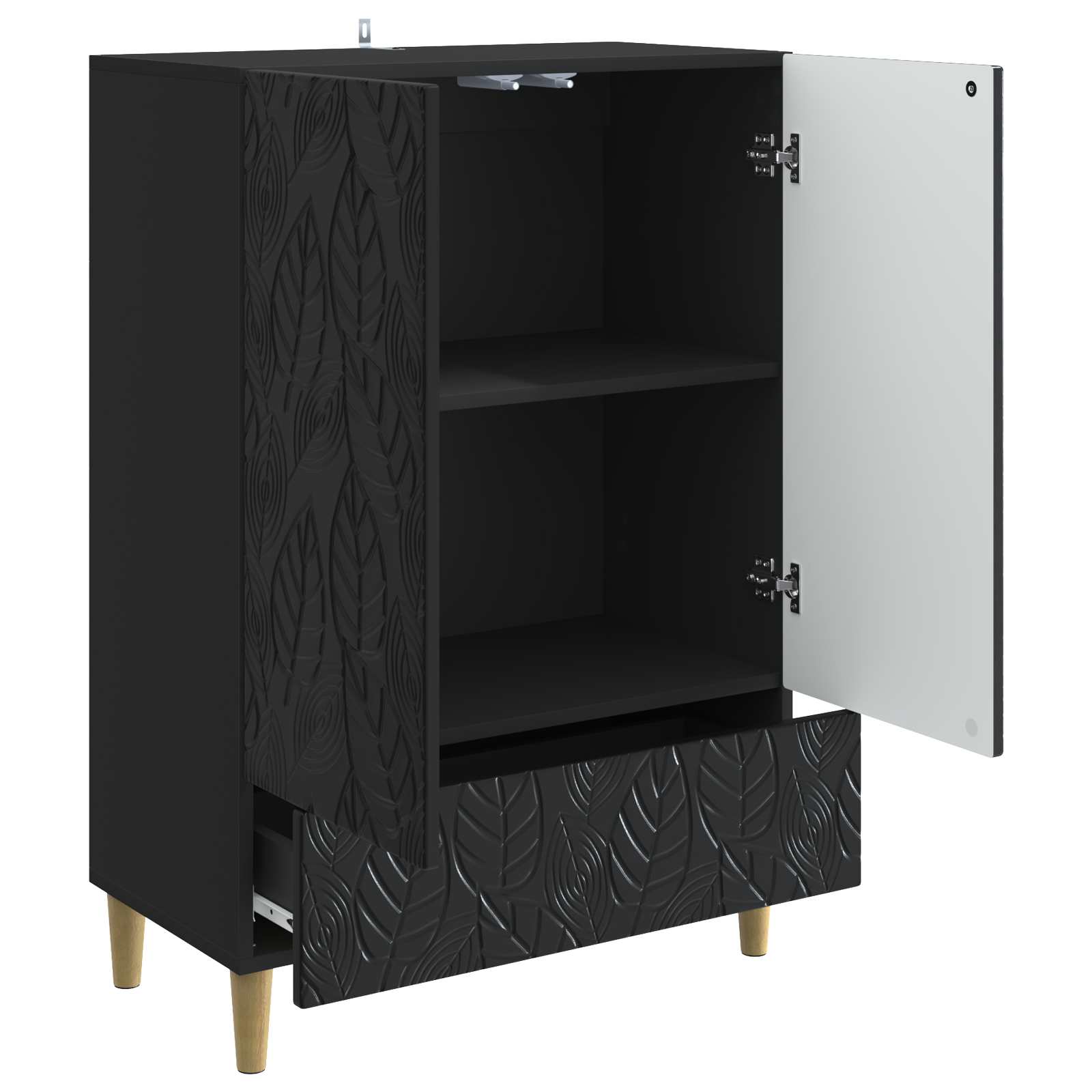 vidaXL Bufet Czarny 66 x 34,5 x 95 cm Drewno inżynieryjne