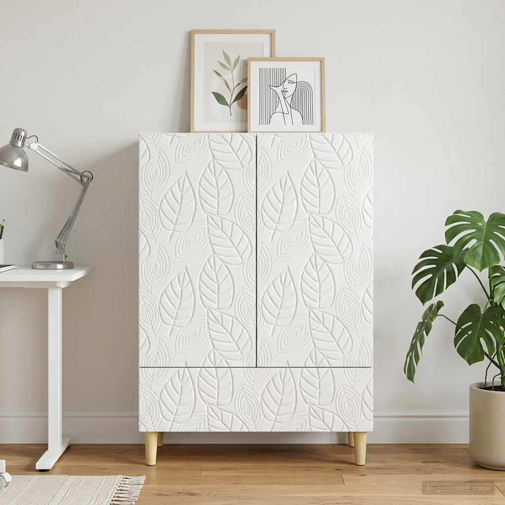 vidaXL Bufet Biały wysoki połysk 66 x 34,5 x 95 cm Drewno inżynieryjne