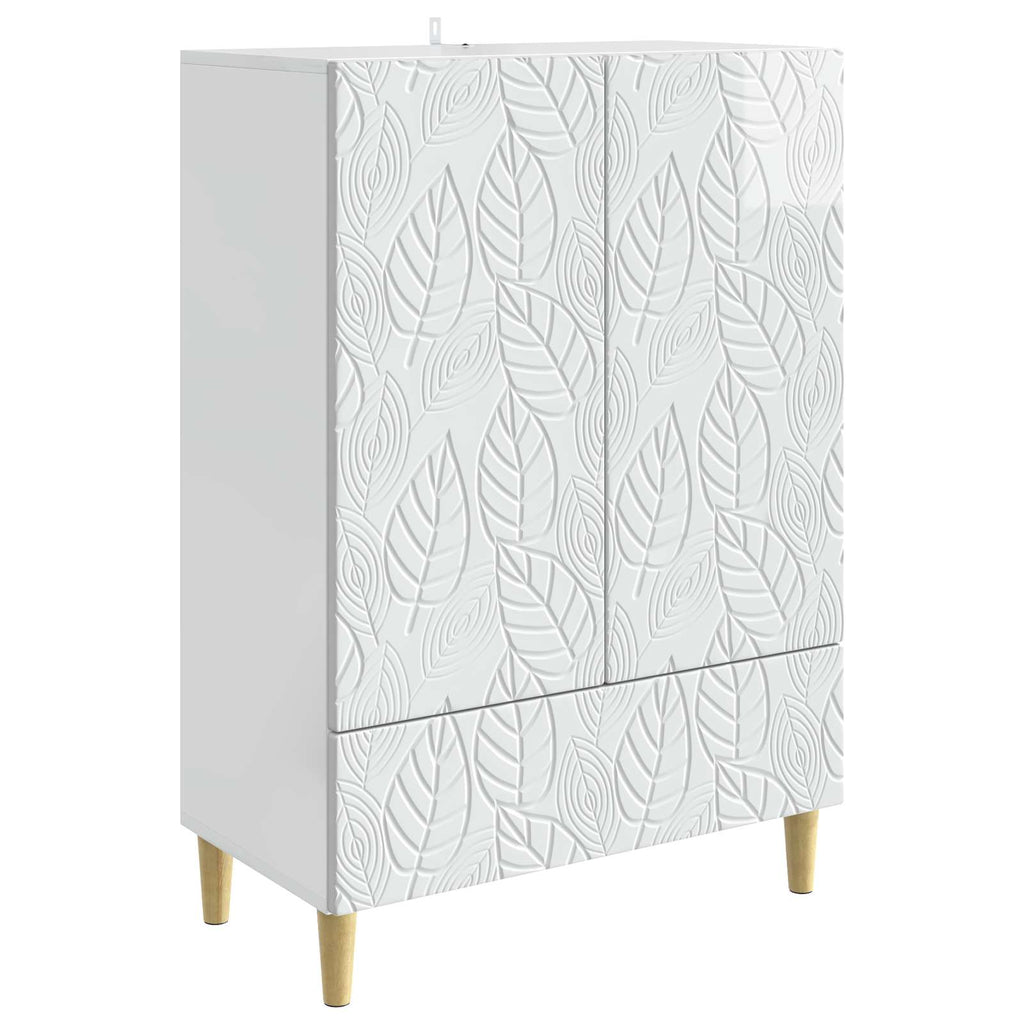 vidaXL Bufet Biały wysoki połysk 66 x 34,5 x 95 cm Drewno inżynieryjne