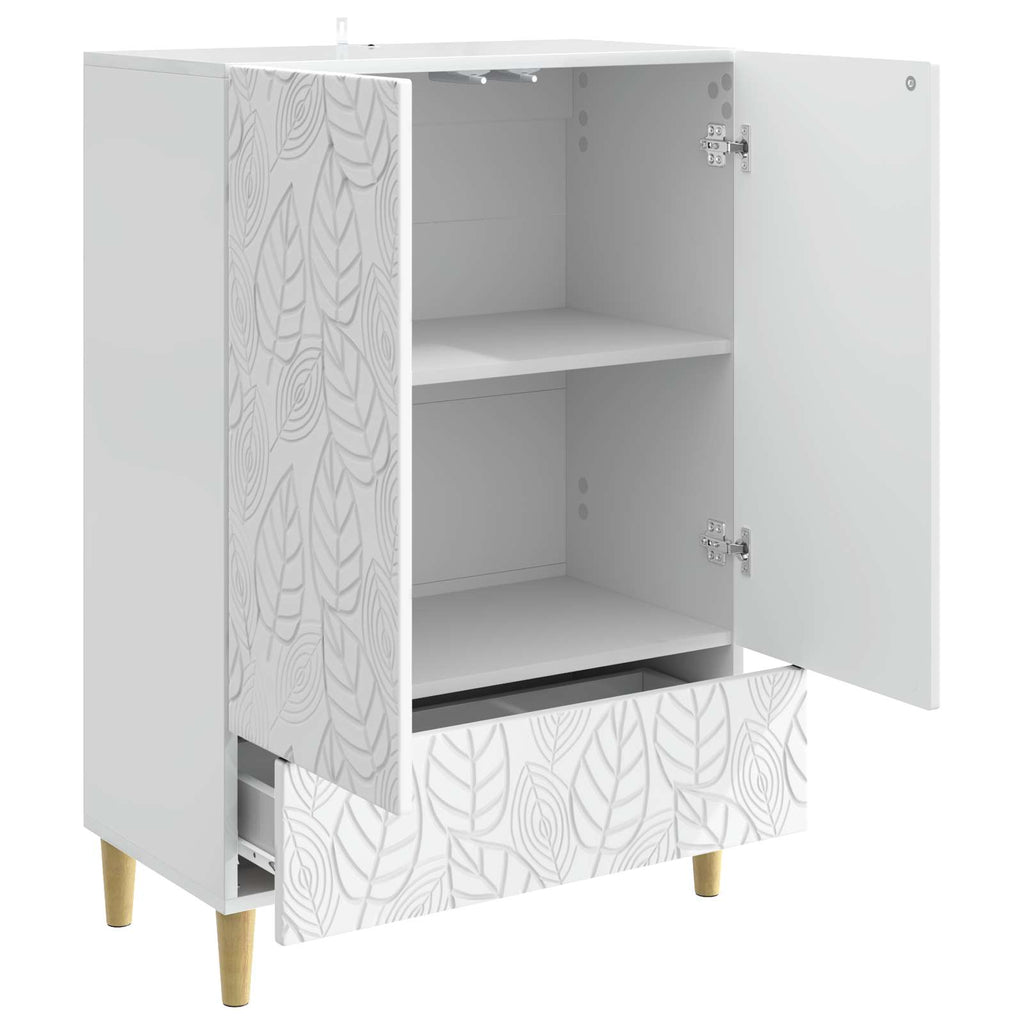 vidaXL Bufet Biały wysoki połysk 66 x 34,5 x 95 cm Drewno inżynieryjne