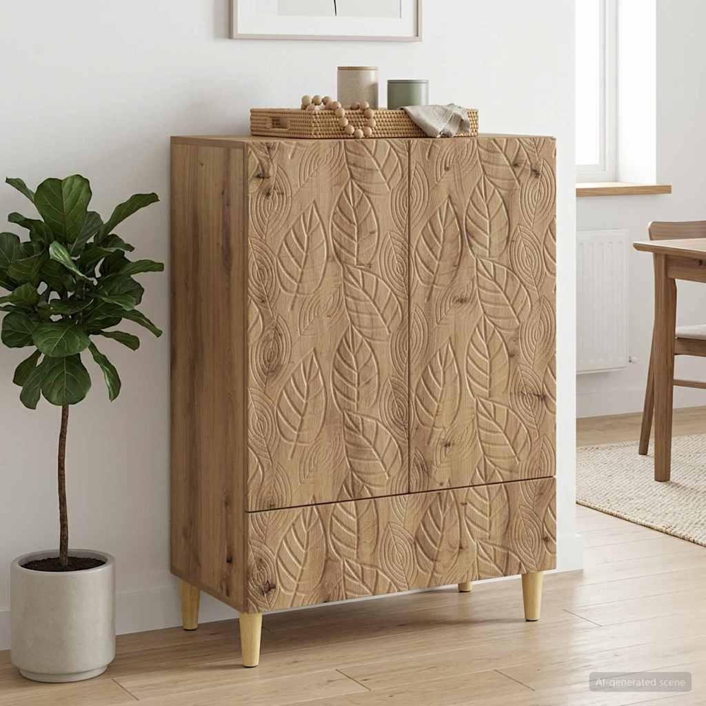 vidaXL Bufet Dąb artisan 66 x 34,5 x 95 cm Drewno inżynieryjne