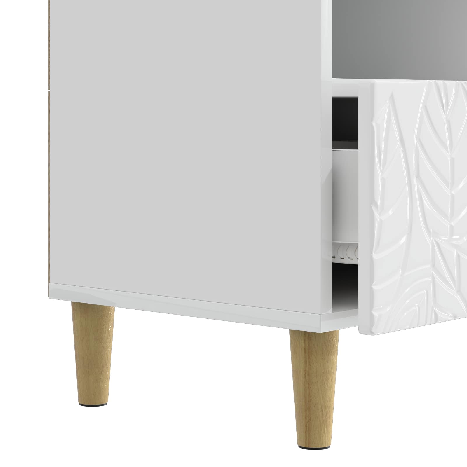 vidaXL Szafka pod telewizor 102 x 34,5 x 50 cm Biały wysoki połysk