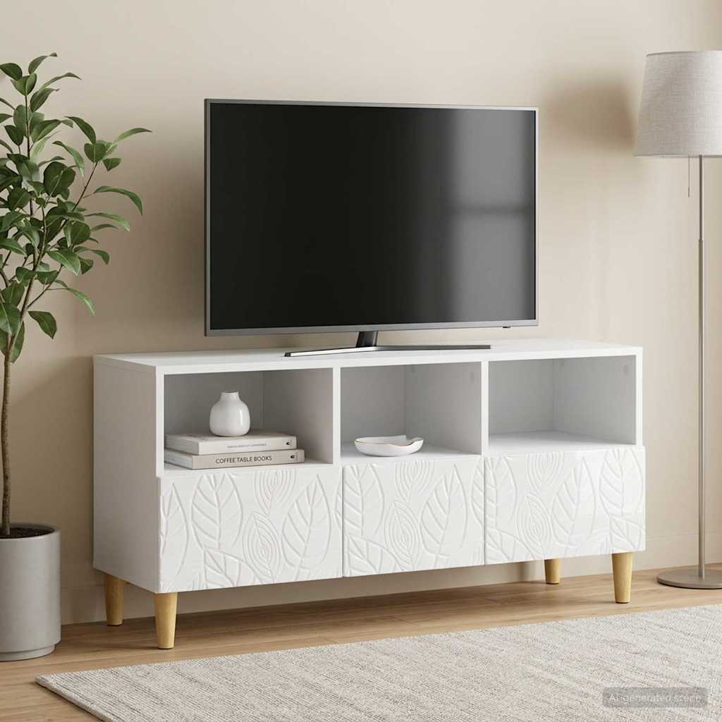vidaXL Szafka pod telewizor 102 x 34,5 x 50 cm Biały wysoki połysk