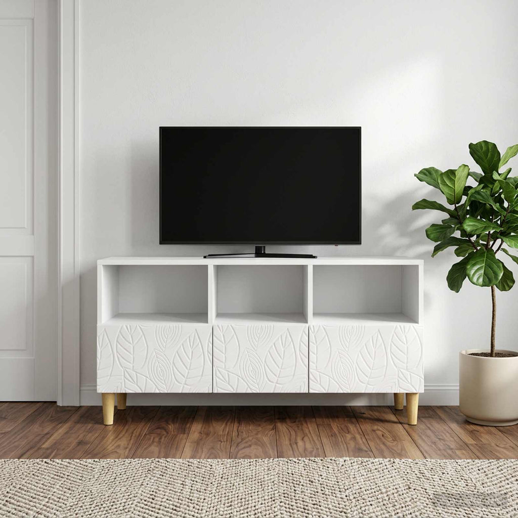 vidaXL Szafka pod telewizor 102 x 34,5 x 50 cm Biały wysoki połysk