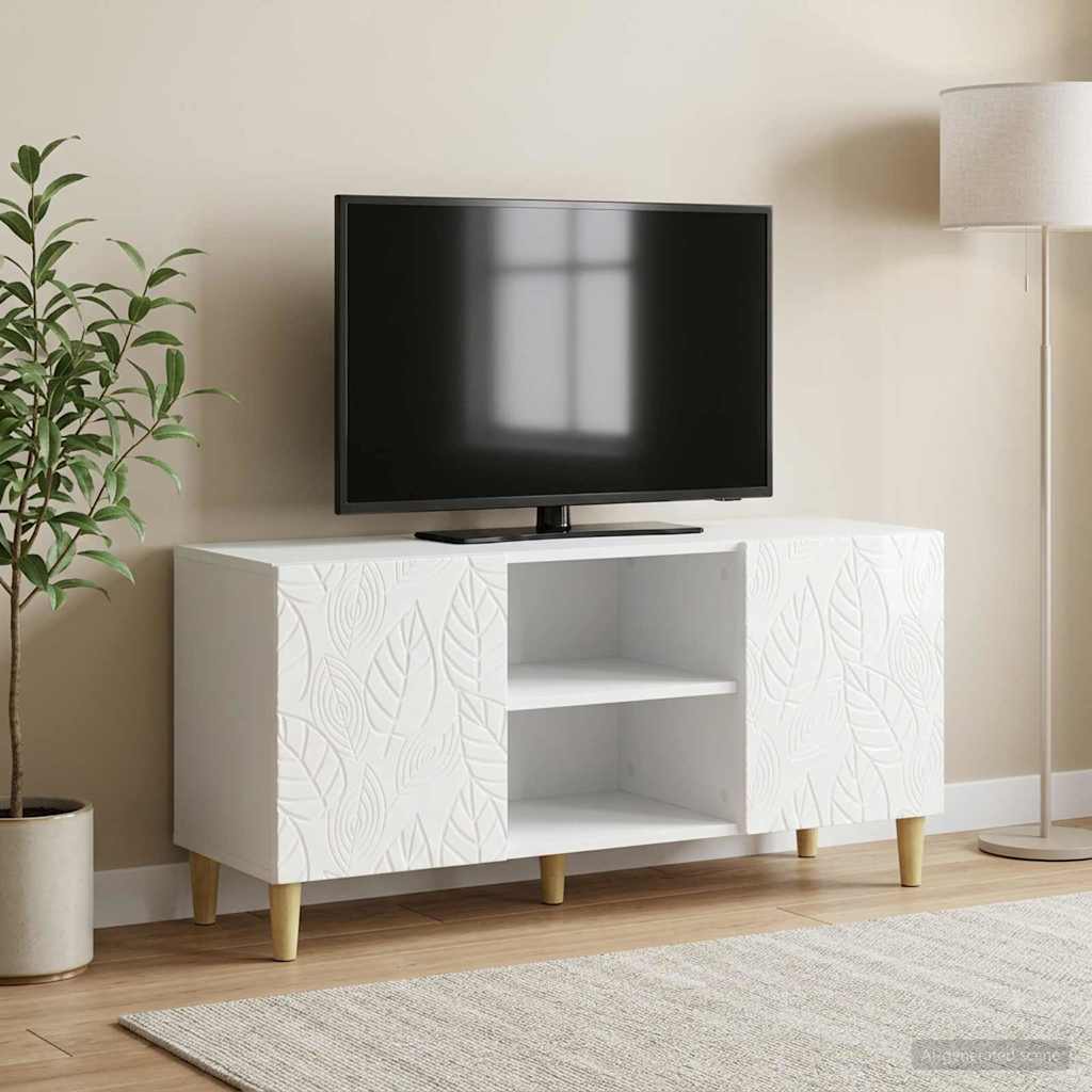 vidaXL Szafka pod telewizor 102 x 34,5 x 50 cm Biały wysoki połysk