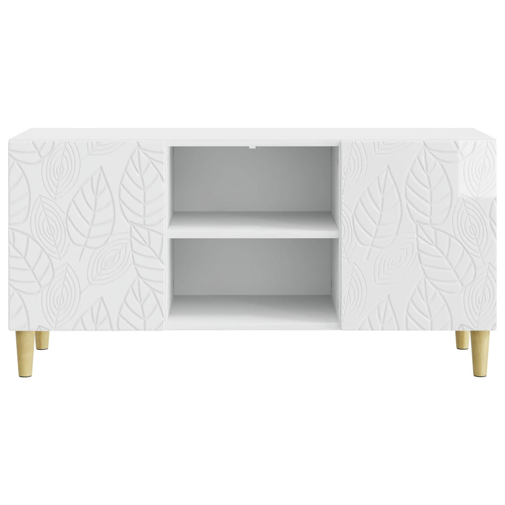 vidaXL Szafka pod telewizor 102 x 34,5 x 50 cm Biały wysoki połysk