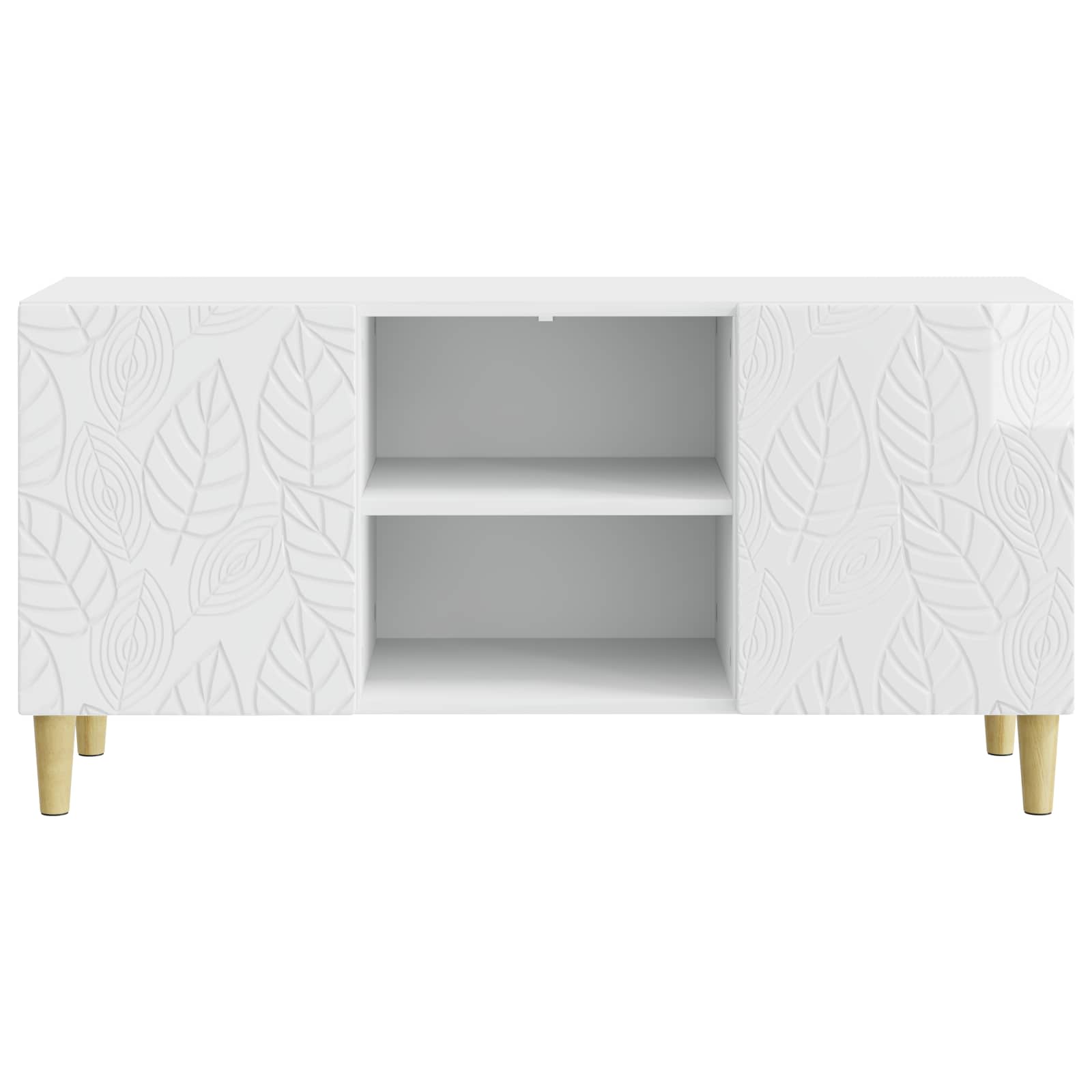 vidaXL Szafka pod telewizor 102 x 34,5 x 50 cm Biały wysoki połysk