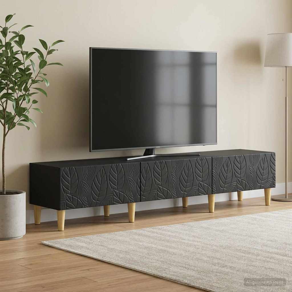 vidaXL Szafka pod telewizor 147 x 34,5 x 30 cm Czarny