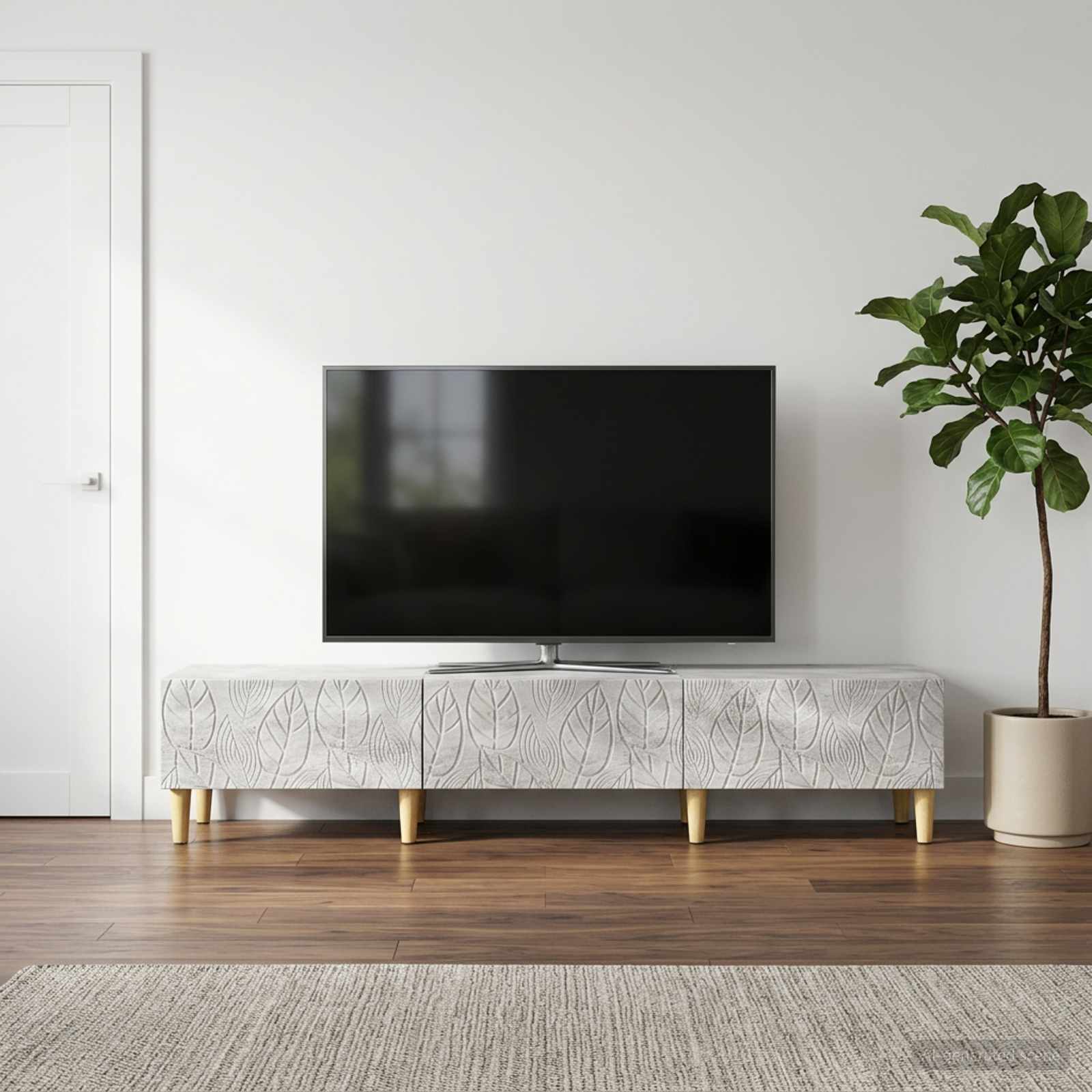 vidaXL Szafka pod telewizor 147 x 34,5 x 30 cm Betonowy szary