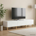 vidaXL Szafka pod telewizor 147 x 34,5 x 30 cm Biały wysoki połysk