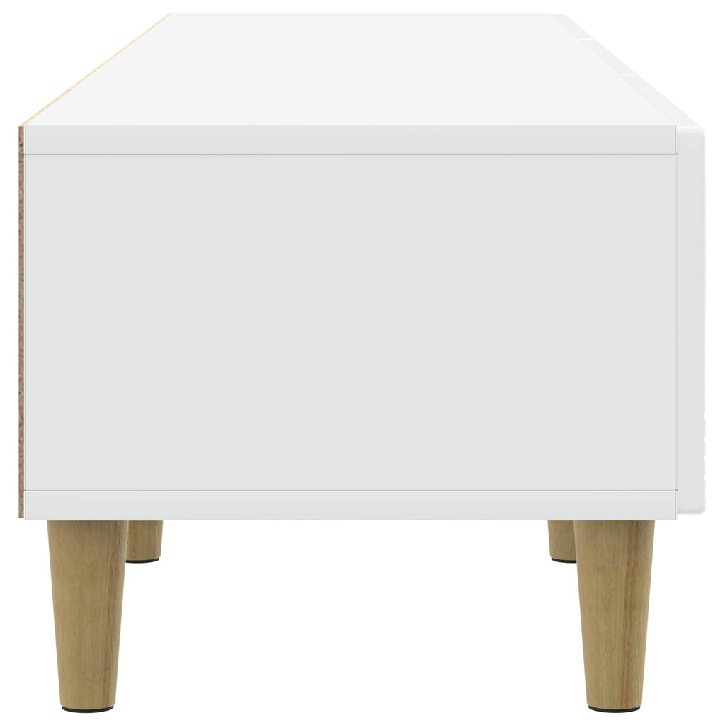 vidaXL Szafka pod telewizor 147 x 34,5 x 30 cm Biały wysoki połysk
