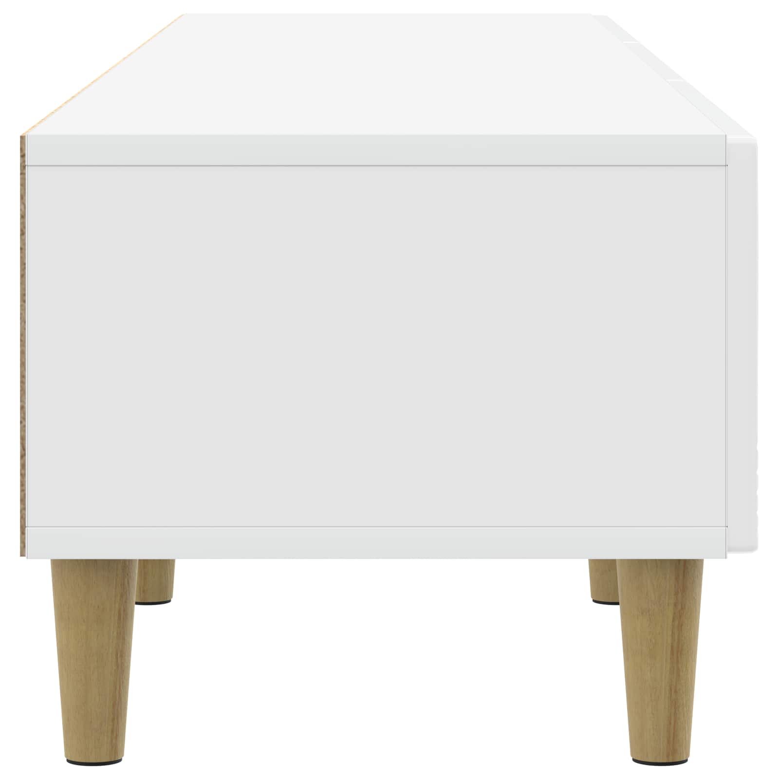 vidaXL Szafka pod telewizor 147 x 34,5 x 30 cm Biały wysoki połysk