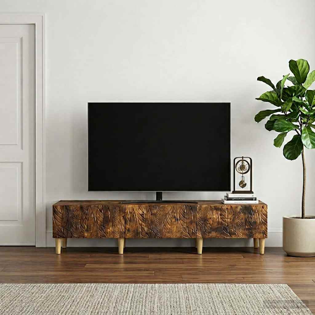 vidaXL Szafka pod telewizor 147 x 34,5 x 30 cm Dąb wędzony