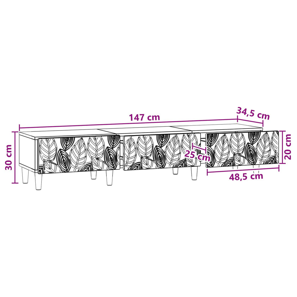 vidaXL Szafka pod telewizor 147 x 34,5 x 30 cm Stare drewno
