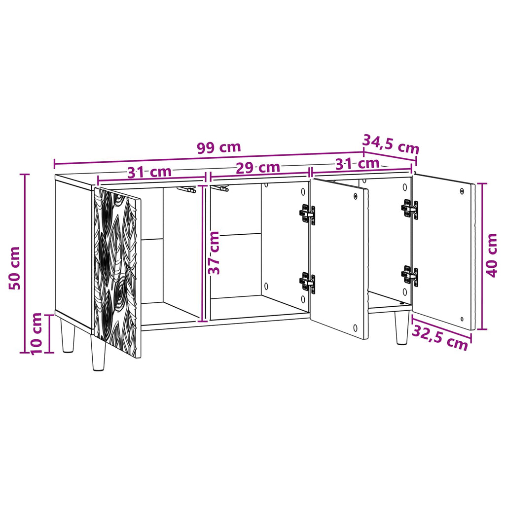 vidaXL Szafka pod telewizor 99 x 34,5 x 50 cm Szary Sonoma