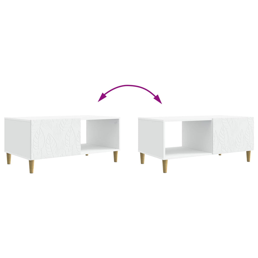 vidaXL Stolik kawowy Biały 90 x 50 x 40 cm Drewno inżynieryjne
