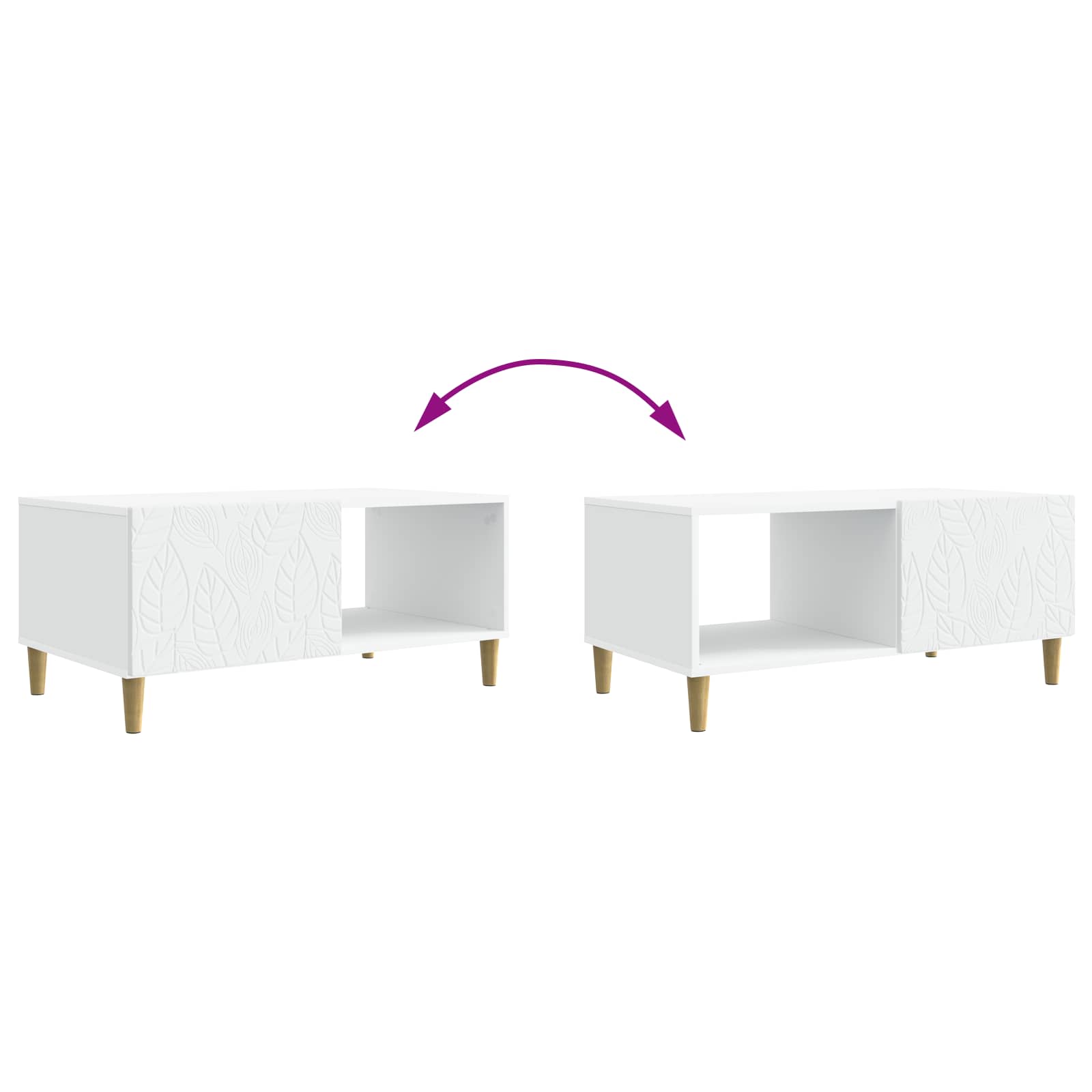 vidaXL Stolik kawowy Biały 90 x 50 x 40 cm Drewno inżynieryjne