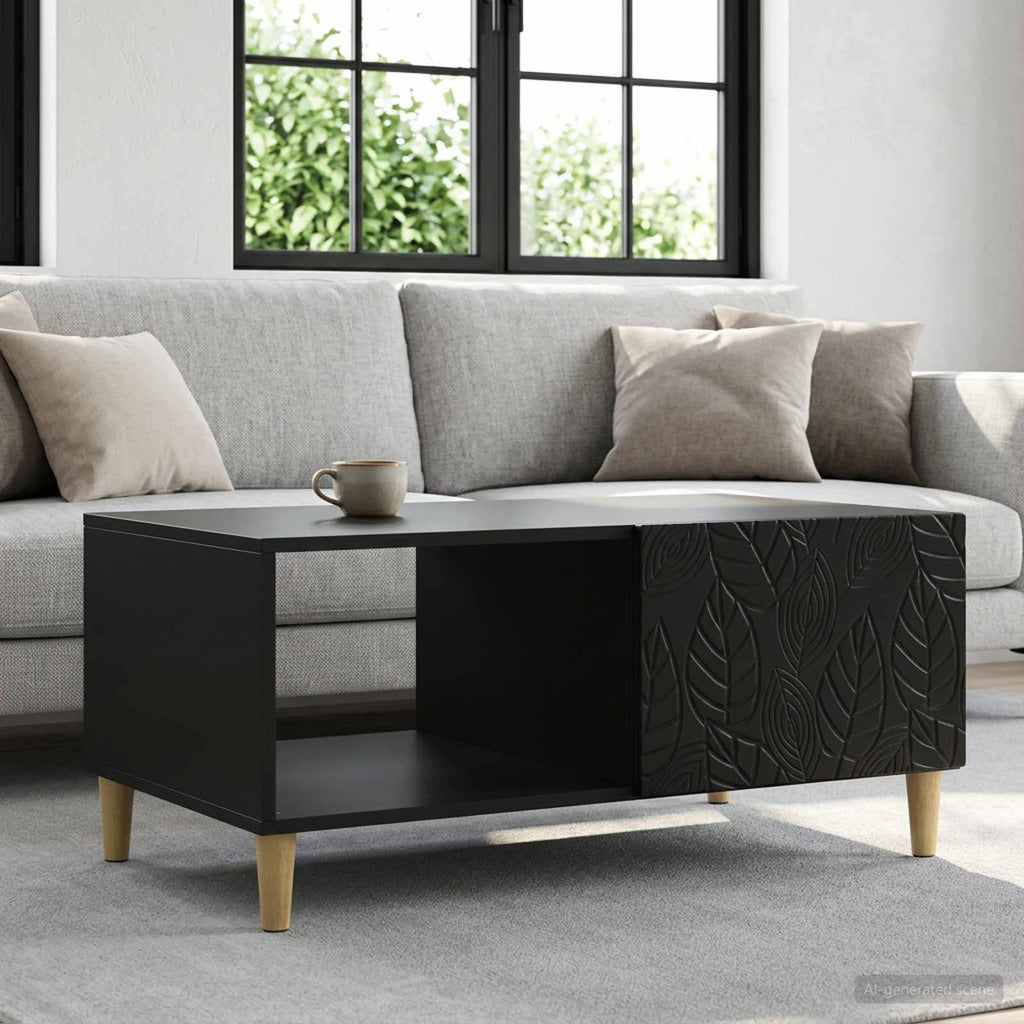 vidaXL Stolik kawowy Czarny 90 x 50 x 40 cm Drewno inżynieryjne