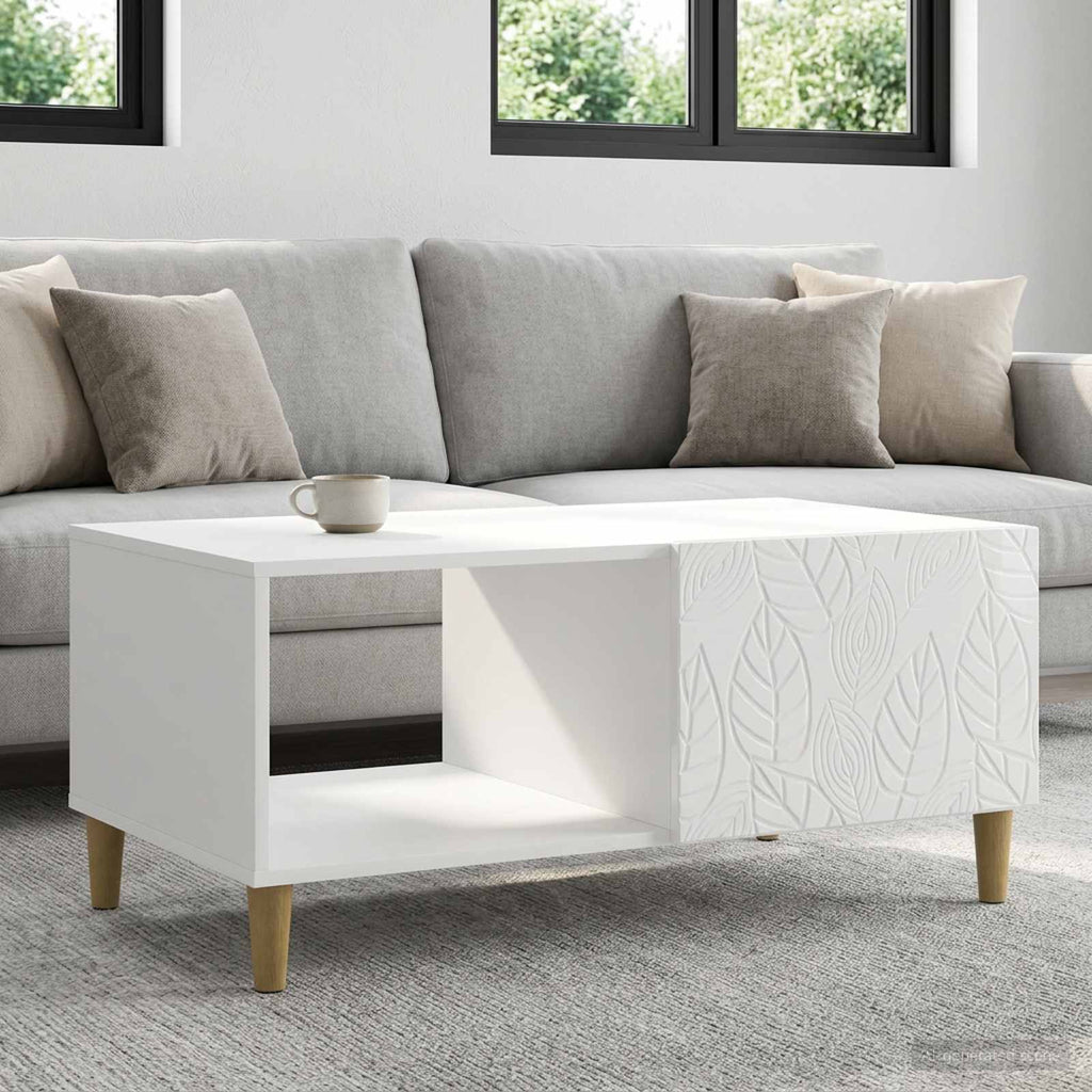 vidaXL Stolik kawowy Biały wysoki połysk 90 x 50 x 40 cm