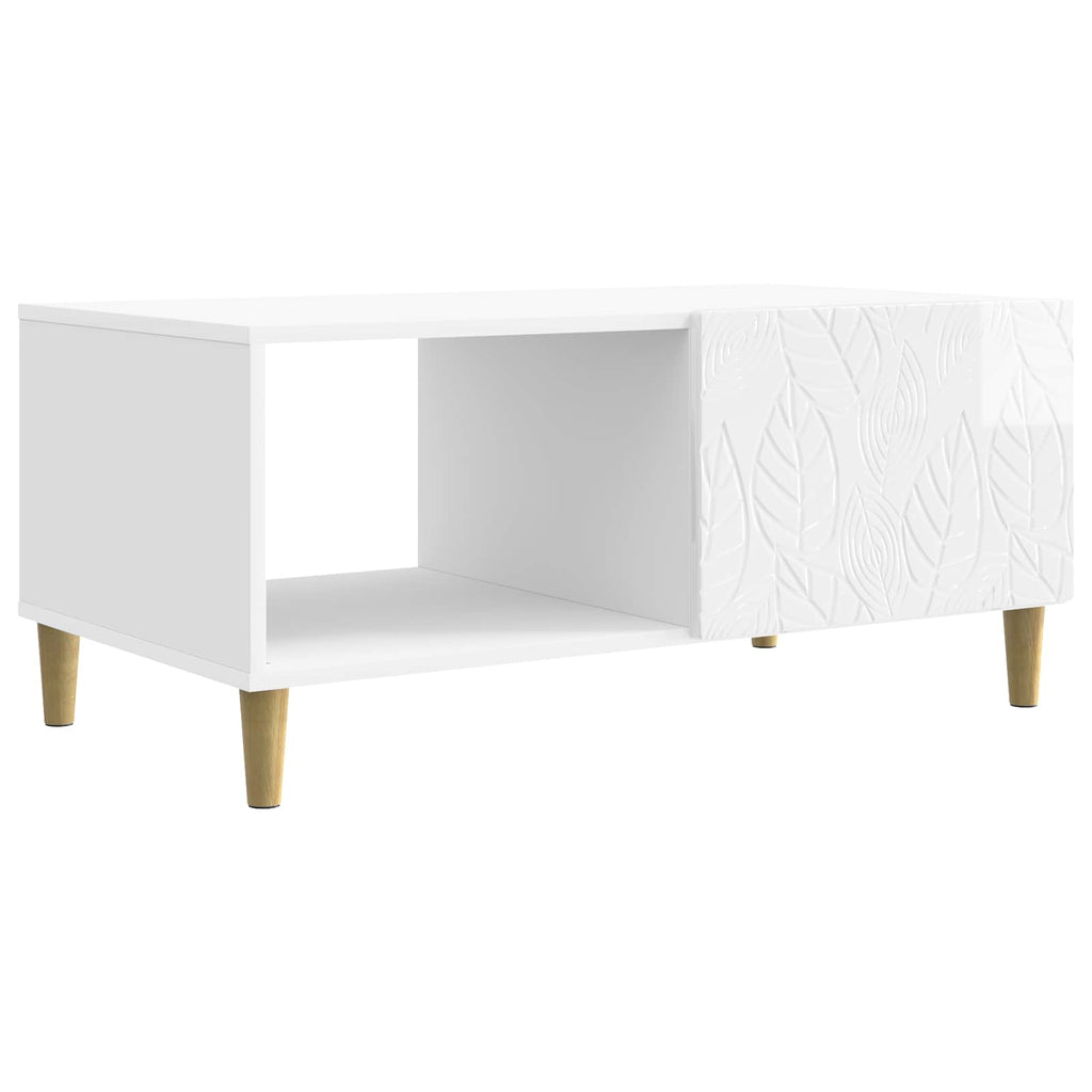 vidaXL Stolik kawowy Biały wysoki połysk 90 x 50 x 40 cm