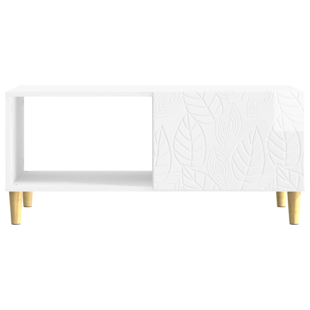 vidaXL Stolik kawowy Biały wysoki połysk 90 x 50 x 40 cm