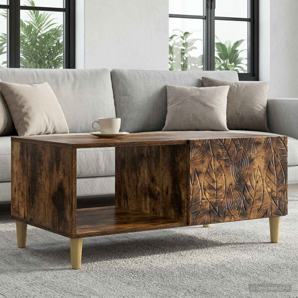 vidaXL Stolik kawowy Dąb wędzony 90 x 50 x 40 cm Drewno inżynieryjne