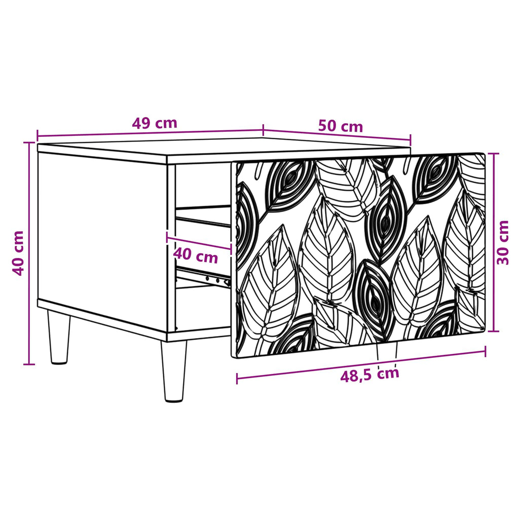 vidaXL Stolik kawowy Biały 50 x 49 x 40 cm Drewno inżynieryjne