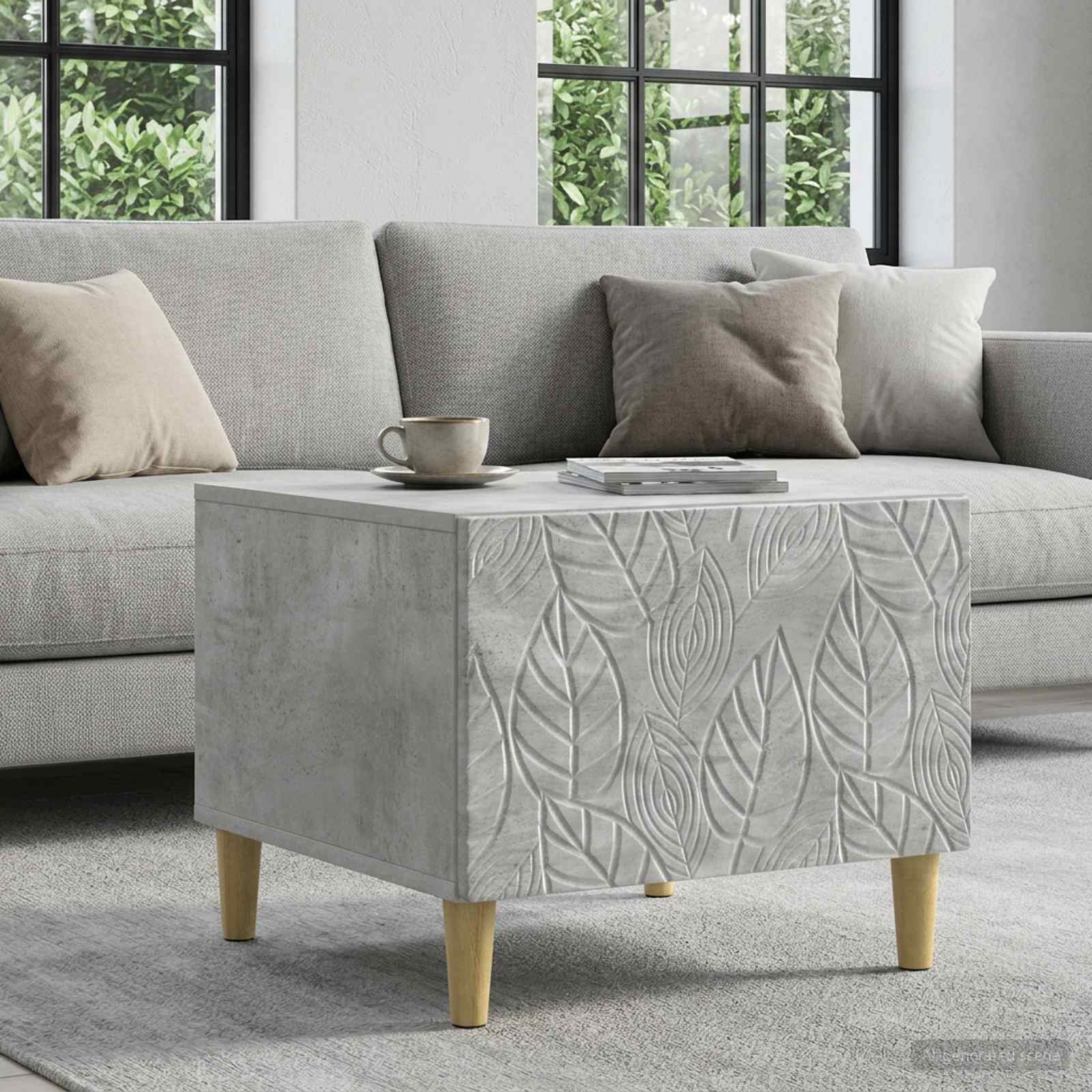 vidaXL Stolik kawowy Betonowy szary 50 x 49 x 40 cm
