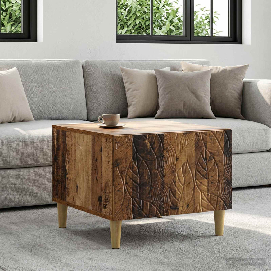 vidaXL Stolik kawowy Stare drewno 50 x 49 x 40 cm Drewno inżynieryjne