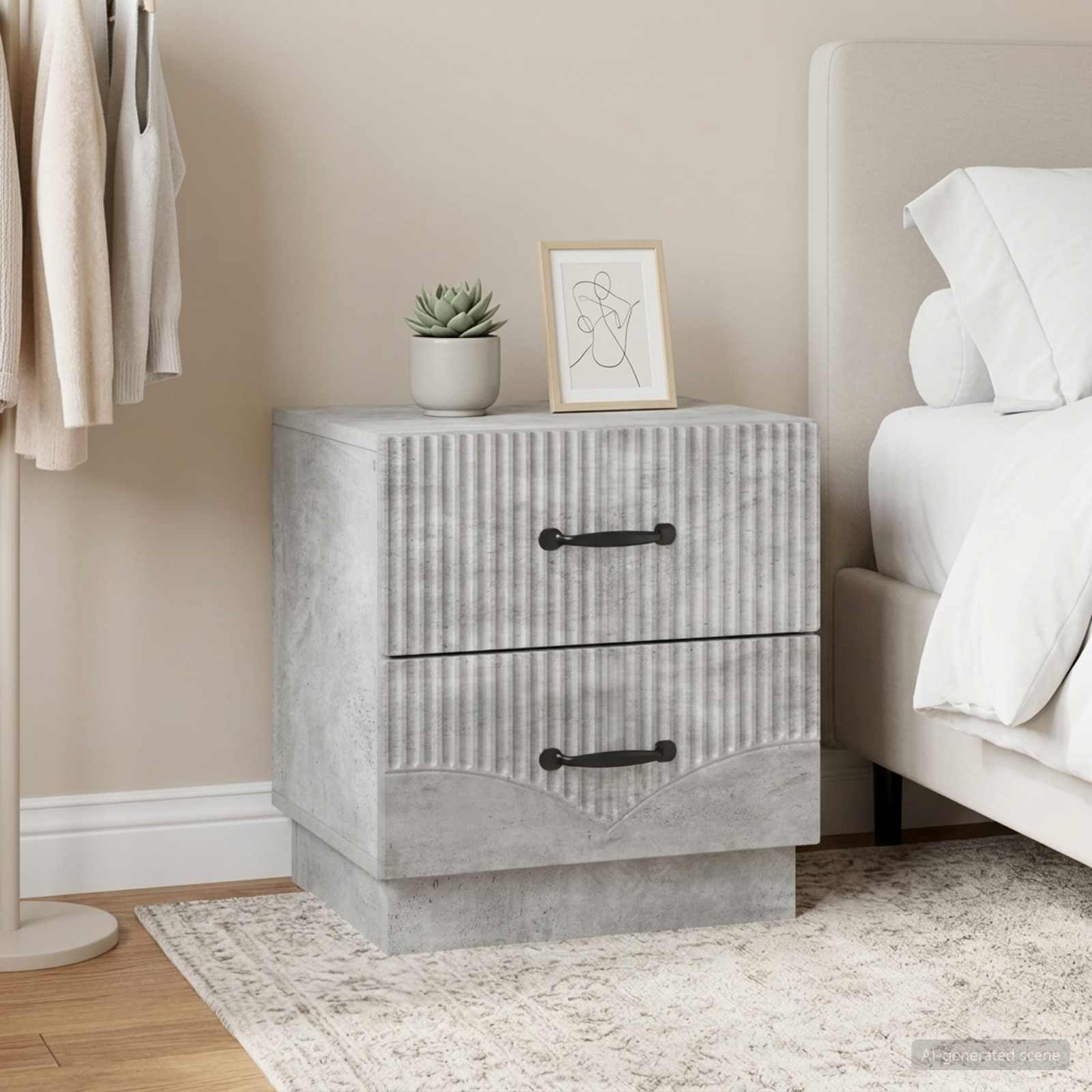 vidaXL Szafka Nocna 2 szt. Betonowy szary 43 x 34,5 x 44,5 cm